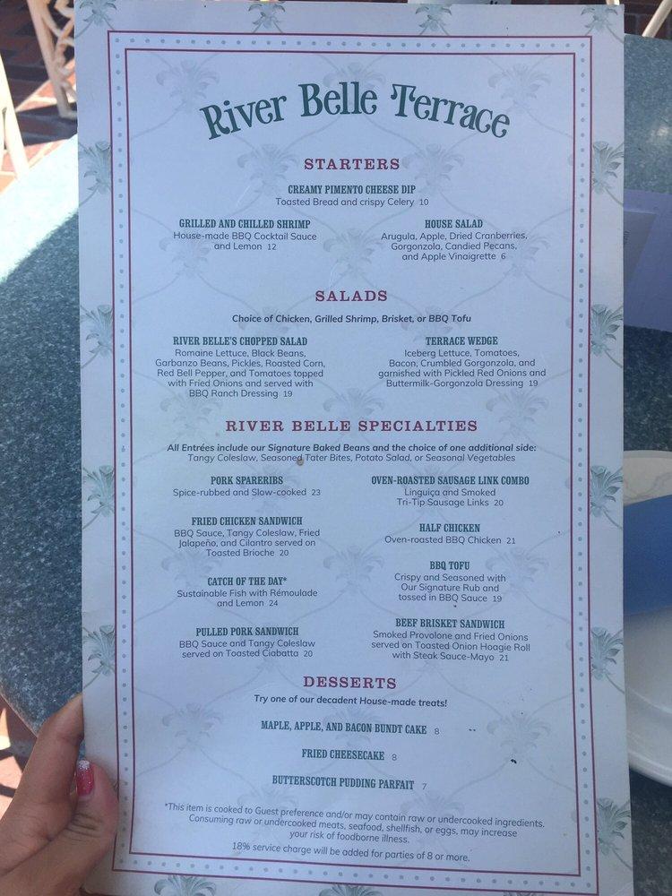 River Belle Terrace Menu