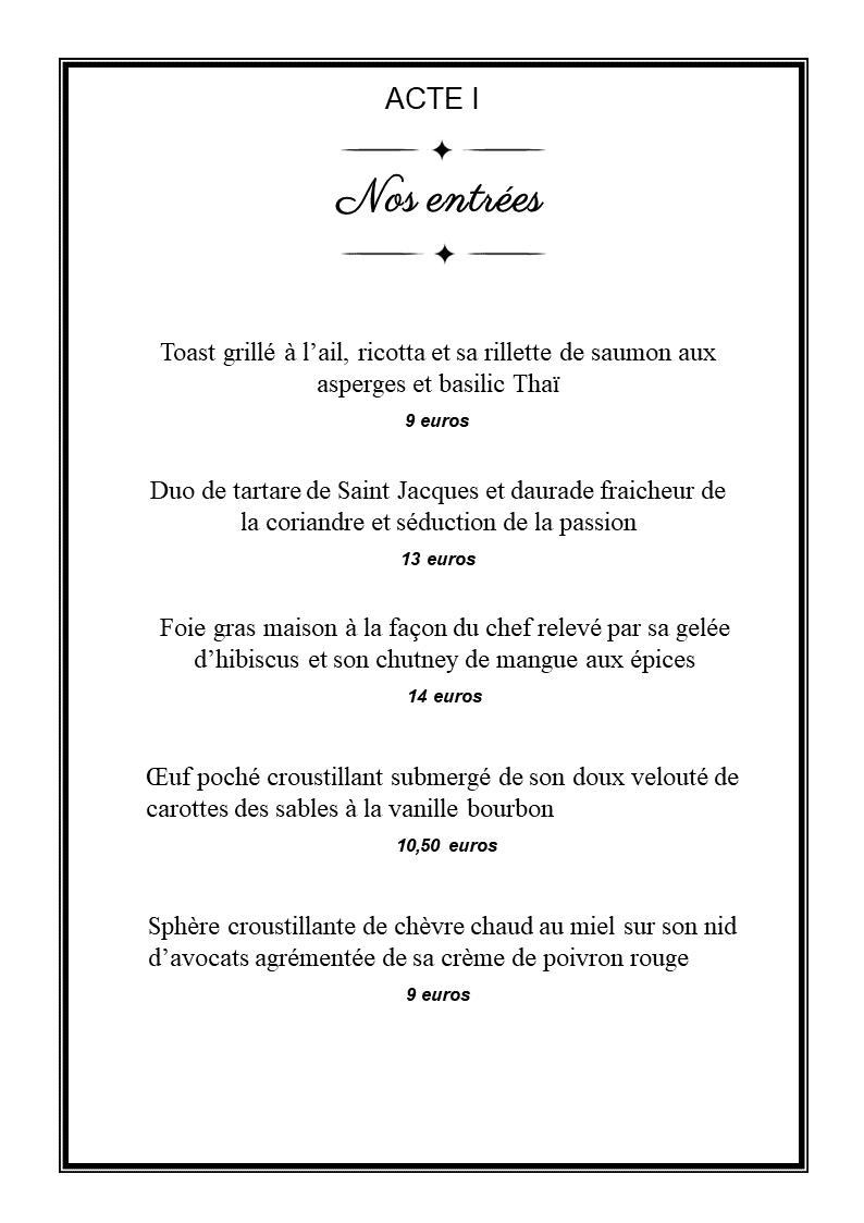Menu au Le Carré restaurant, Les Pavillons-sous-Bois