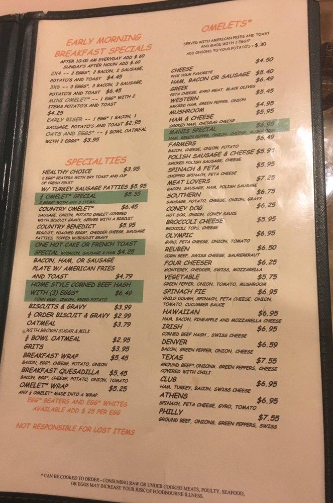 Menu at Tom Manis Restaurant, Port Huron