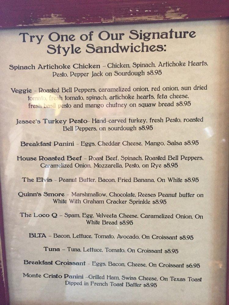 Menu at The Copper Q cafe, Big Bear Lake