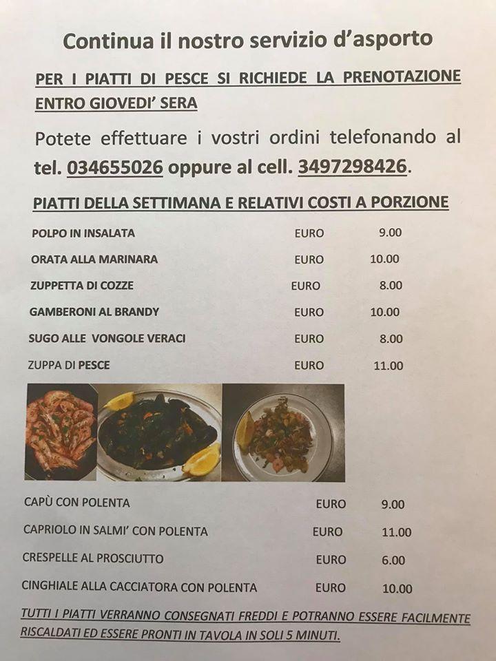 Menu di Albergo Ristorante Pineta Schilpario 