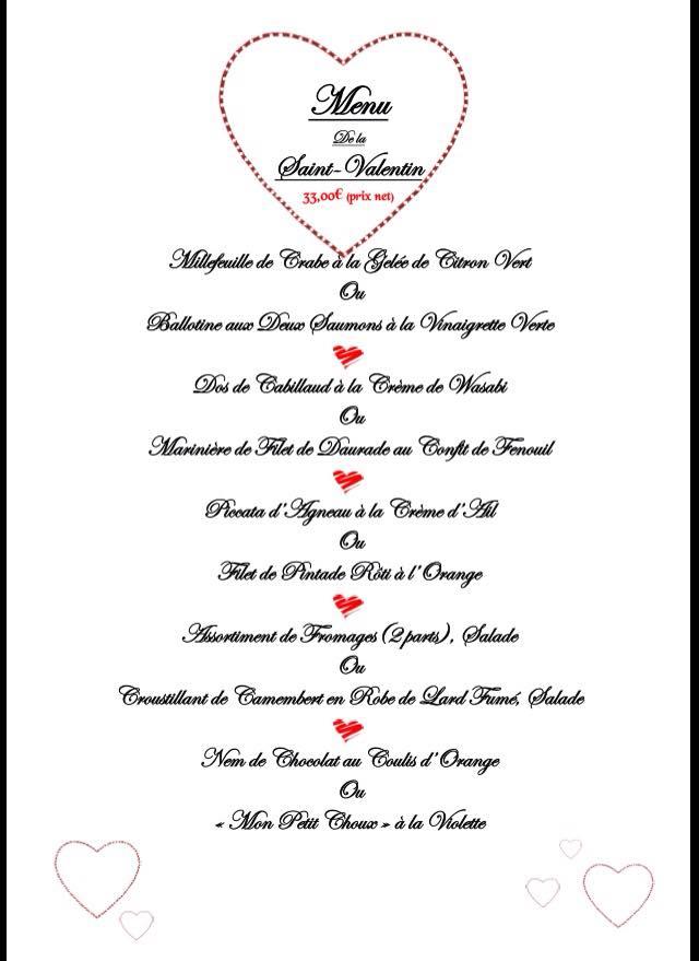 Menu au La Chaumière restaurant, Quettehou