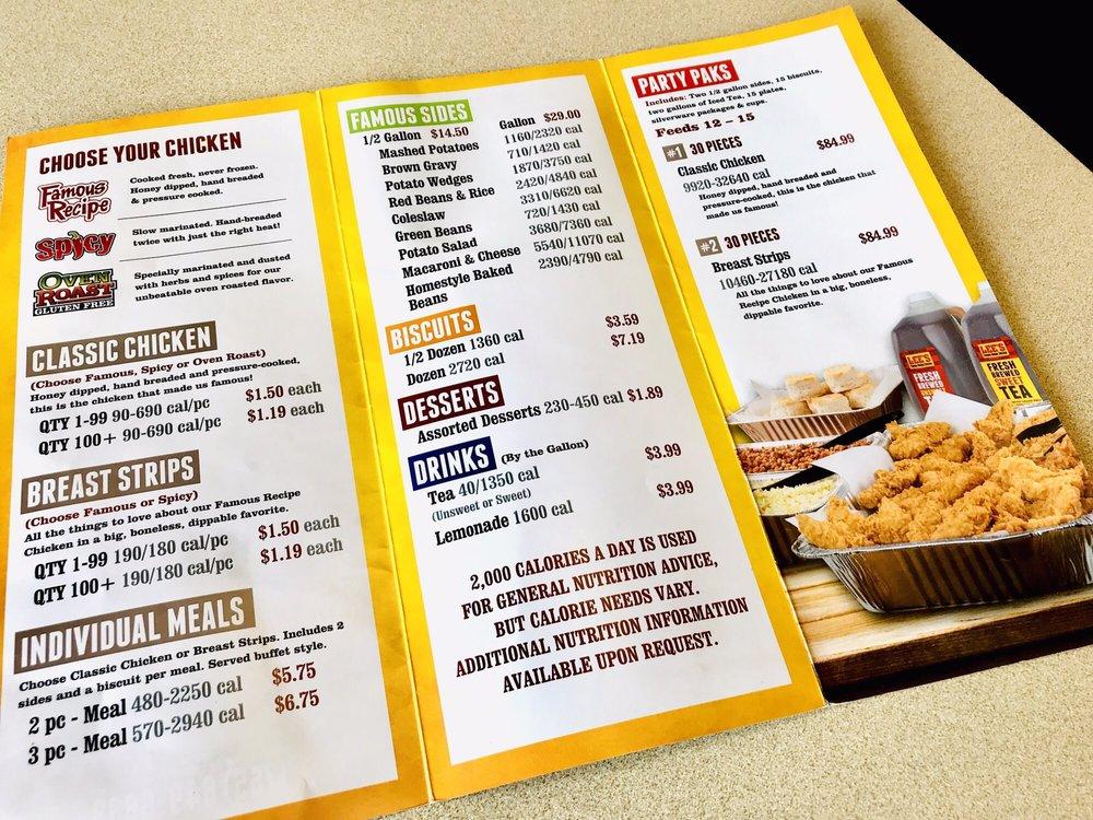 Menu At Lees Famous Recipe Chicken Restaurant Anderson 3741