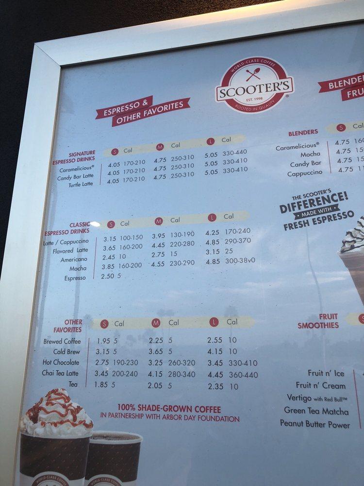 Menu at Scooter's Coffee, Surprise