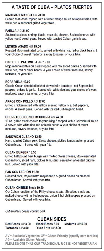 Menu at Casa Toro Doylestown restaurant, Doylestown