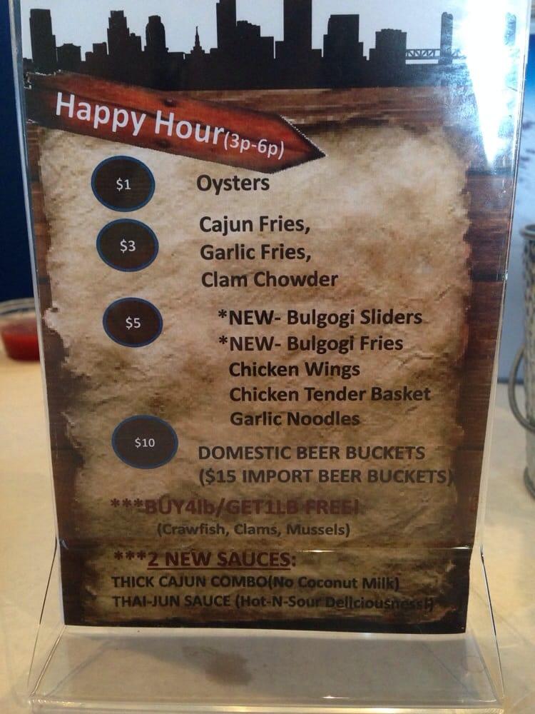 Menu at Crab City restaurant, Sacramento