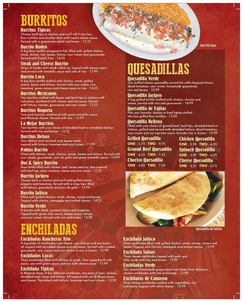 Menu at El Jaripeo Mexican Restaurant, Fennville