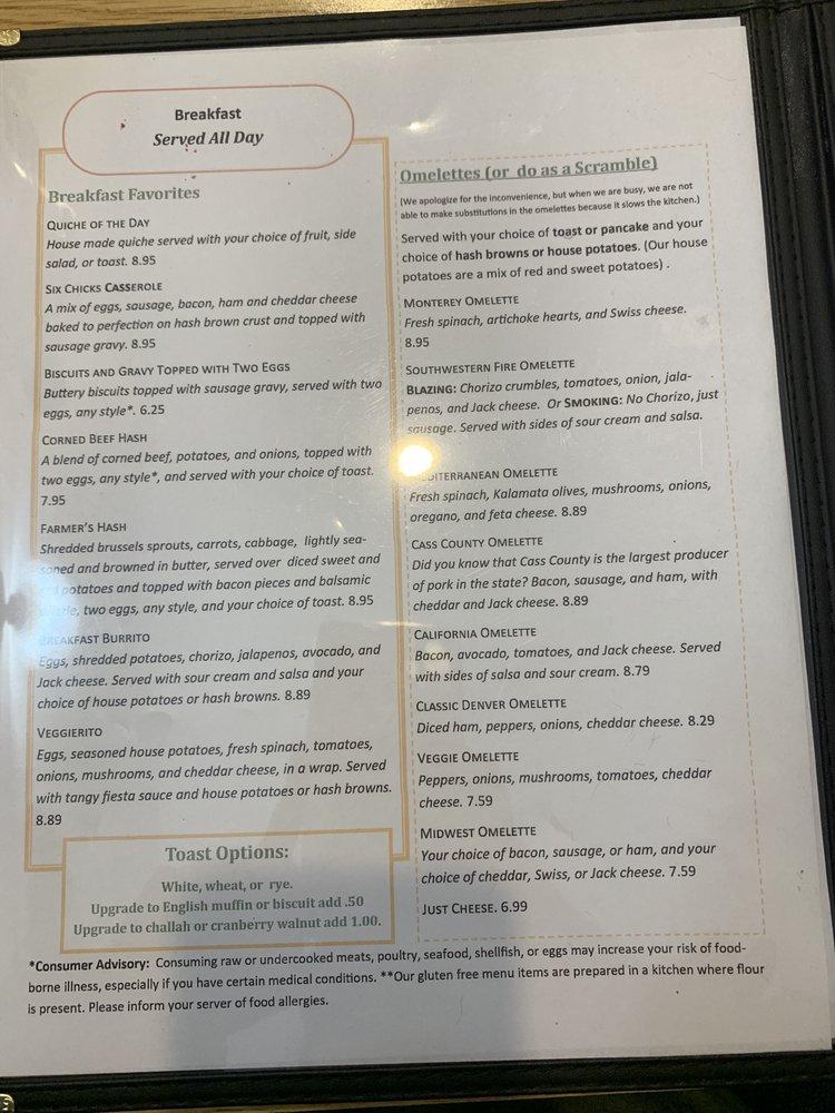 Menu At Six Chicks Scratch Kitchen Restaurant South Haven menu-at-six-chicks-scratch-kitchen-restaurant-south-haven