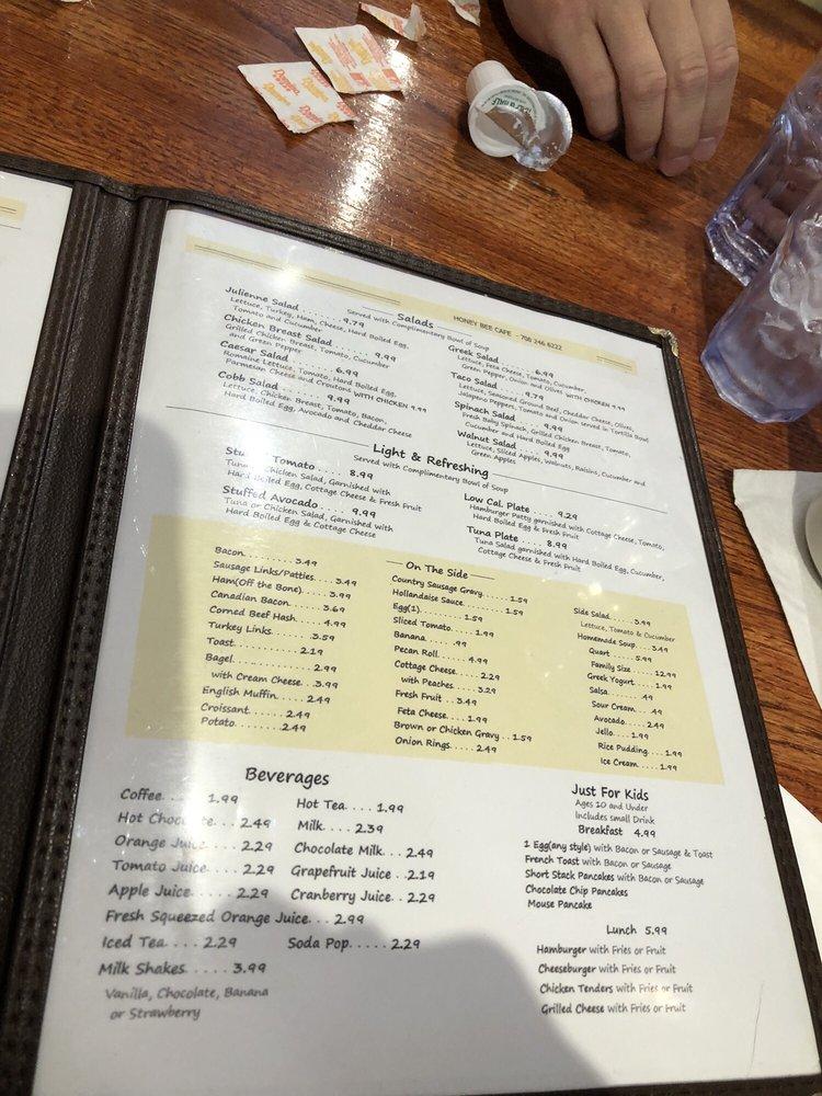 Menu at Honey Bee Cafe, Western Springs