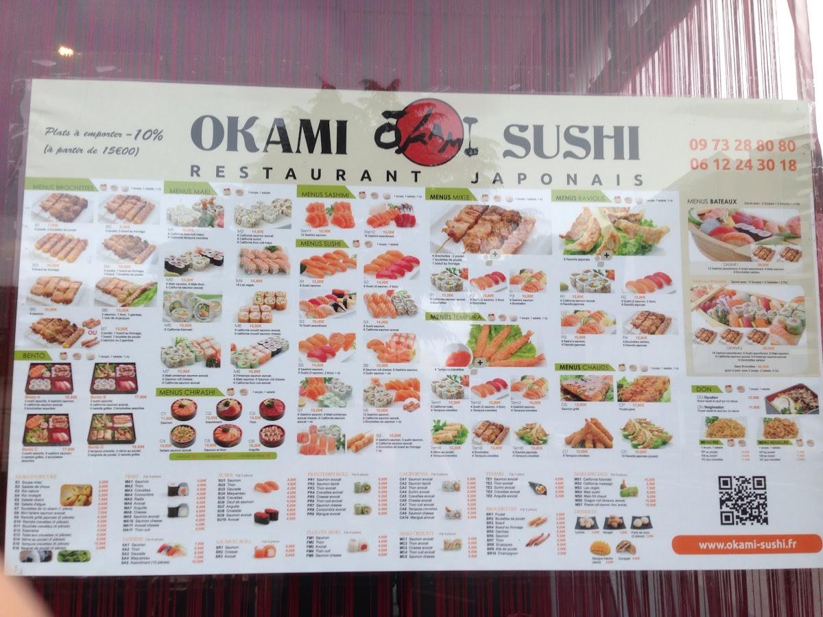 Menu - Picture of Okami Sushi Bistro Okami, Les Clayes-sous-Bois -  Tripadvisor