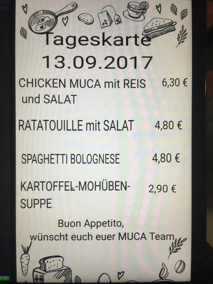 Menu de MUCA Berlin Alt-Treptow