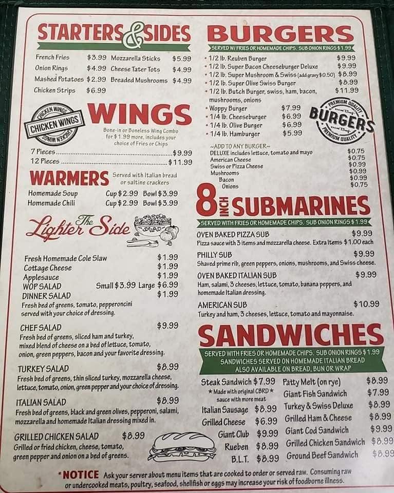 Menu at Tony's Original Restaurants, Saginaw, Gratiot Ave