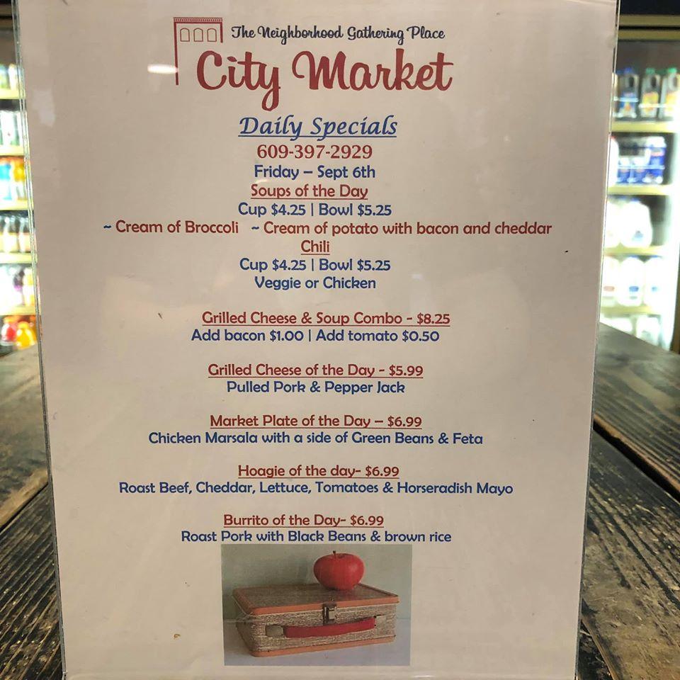 Menu At City Market Lambertville