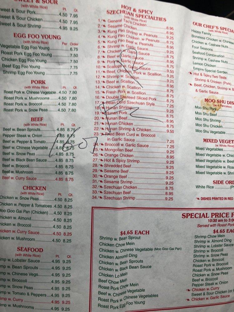 Menu at Panda Chinese Restaurant, Kokomo