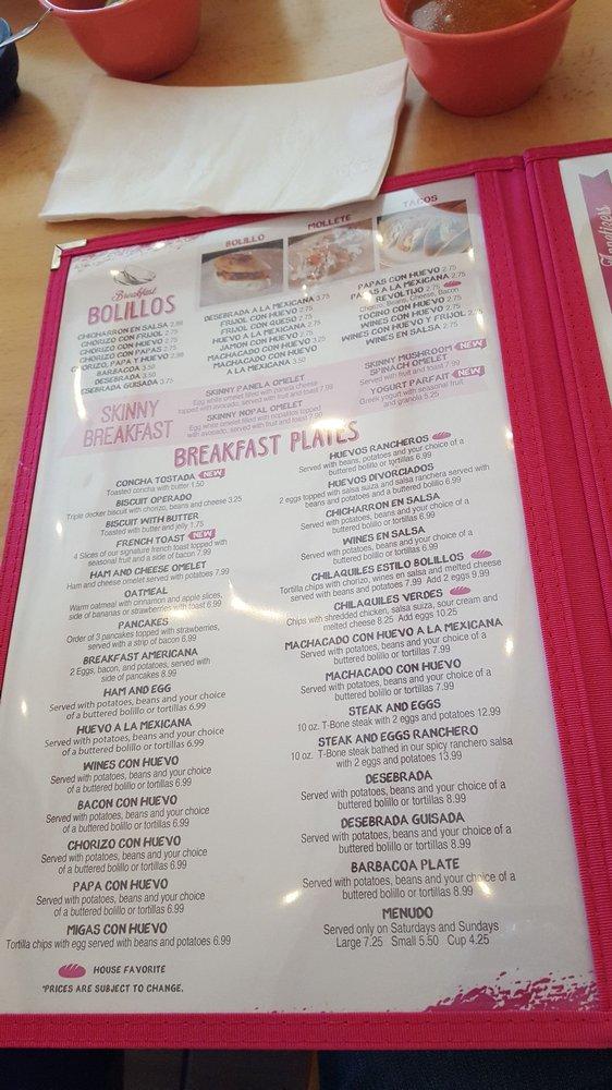 Carta de Bolillos Cafe Central, Laredo, 620 E Saunders St