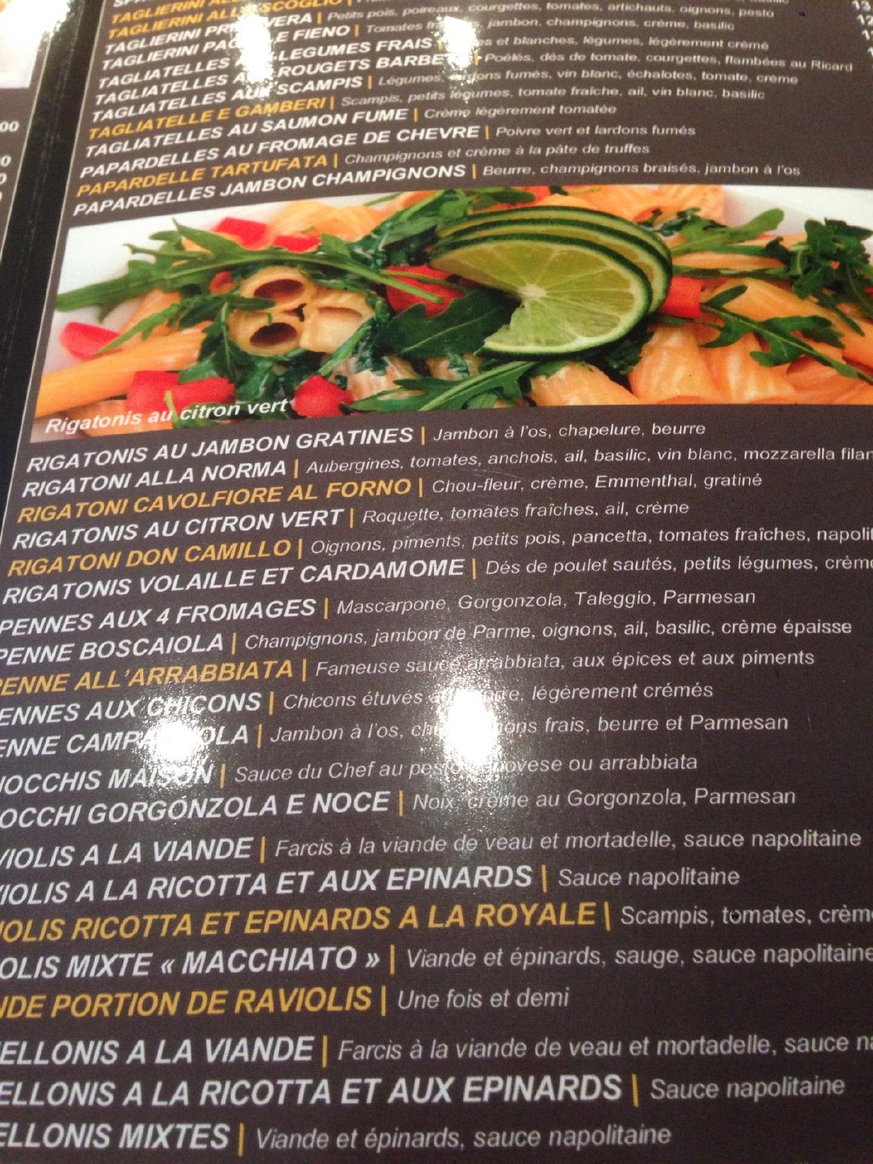 Menu Au Alla Grappa Pizza Li ge