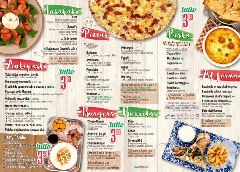 Carta del restaurante POMODORO Pizza Pasta Burritos, Alfafar, C