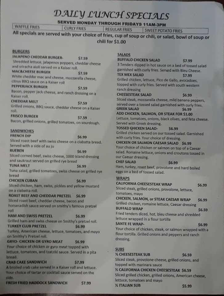 Menu At Underdog Sports Bar And Grill, Harrisburg