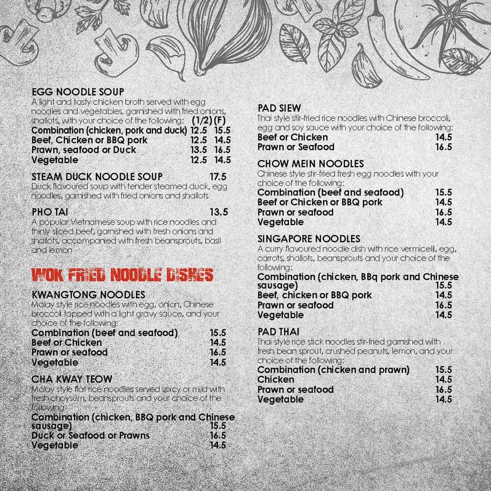 Menu at Asian Noodle House Woden restaurant, Phillip