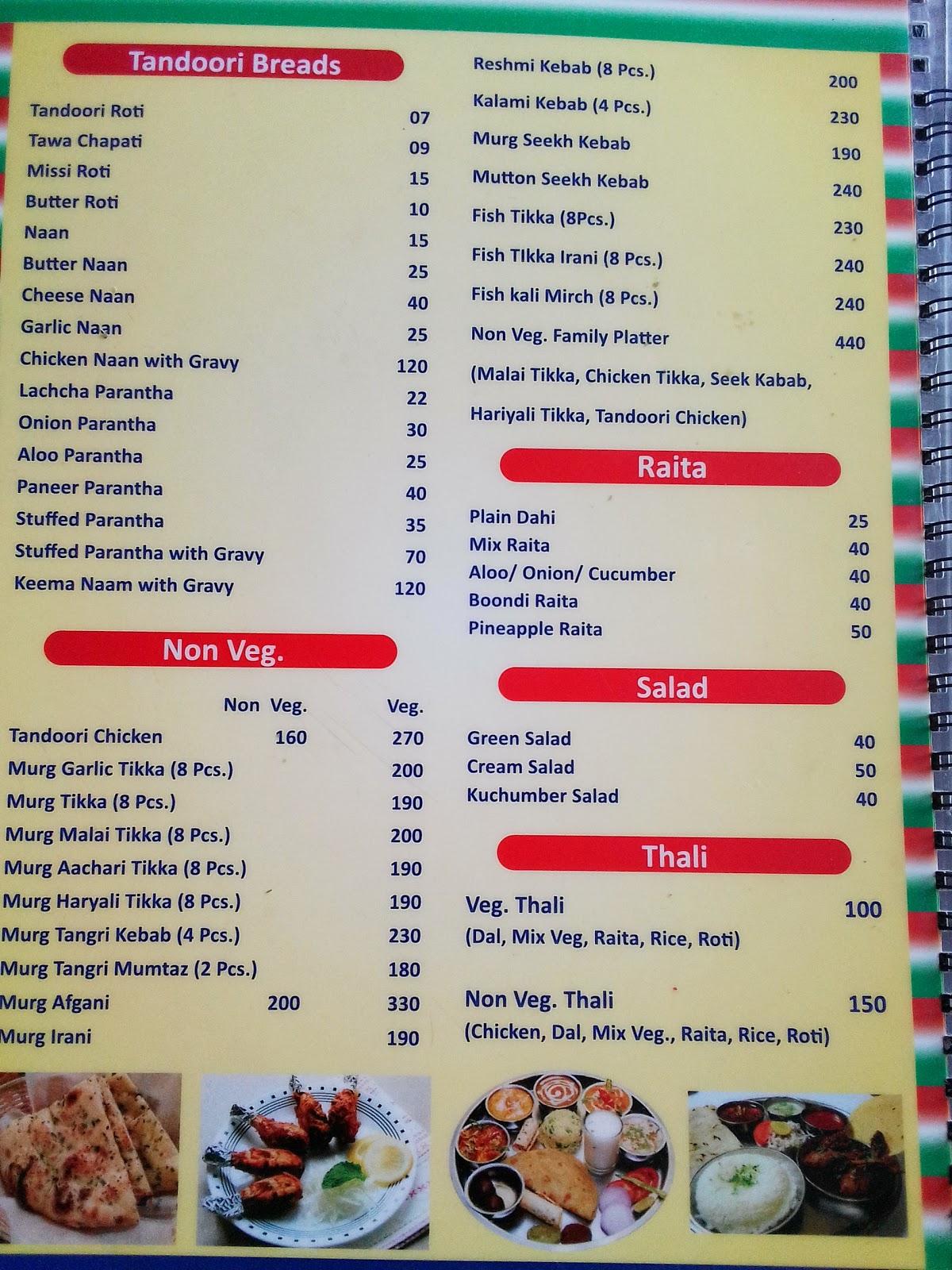 Menu at Namste India Resturant, Rishikesh