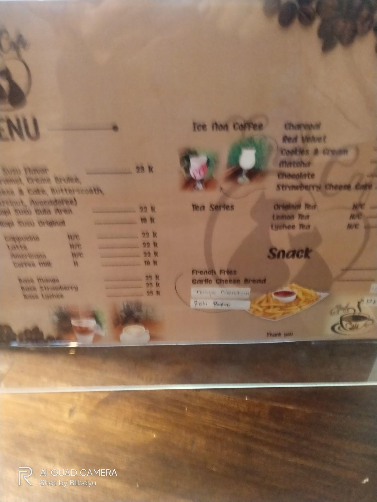 Menu at End cafe, Banjarbaru