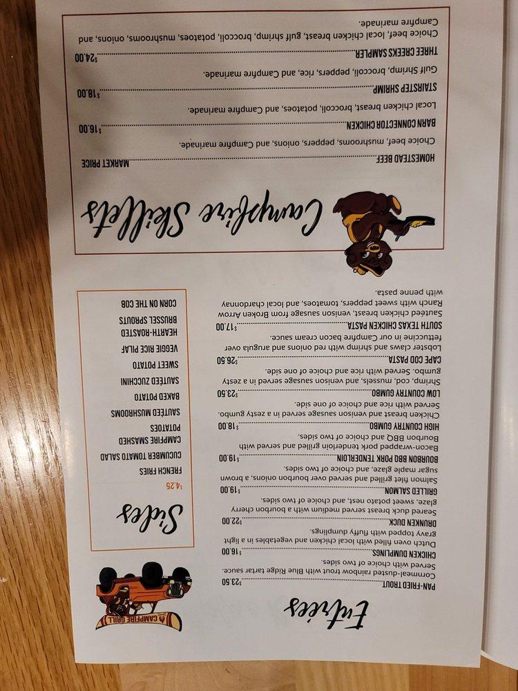 Menu at Campfire Grill restaurant, Massanutten, Delwebb Dr