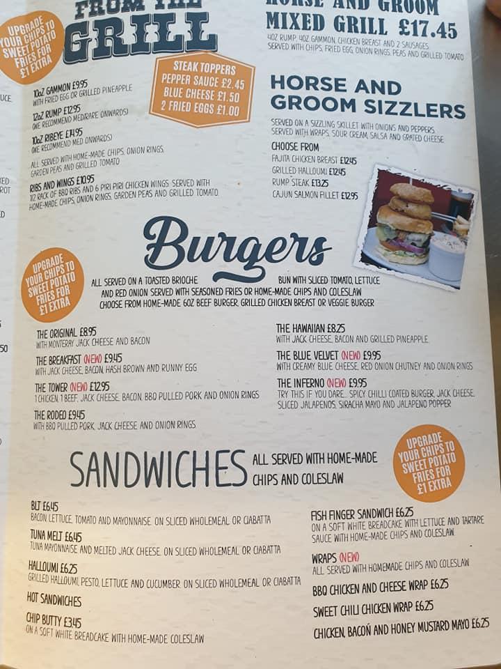 Menu at Horse & Groom pub & bar, Doncaster, Nutwell Lane