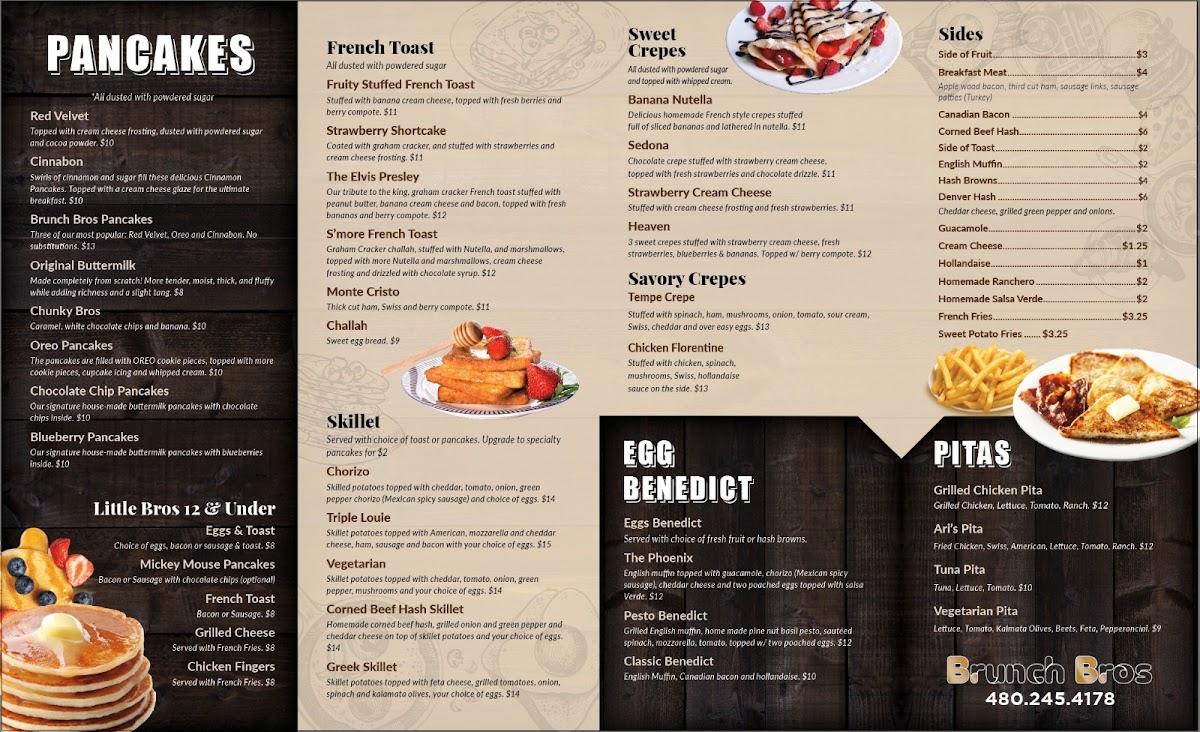 Menu at Brunch Bros restaurant, Tempe