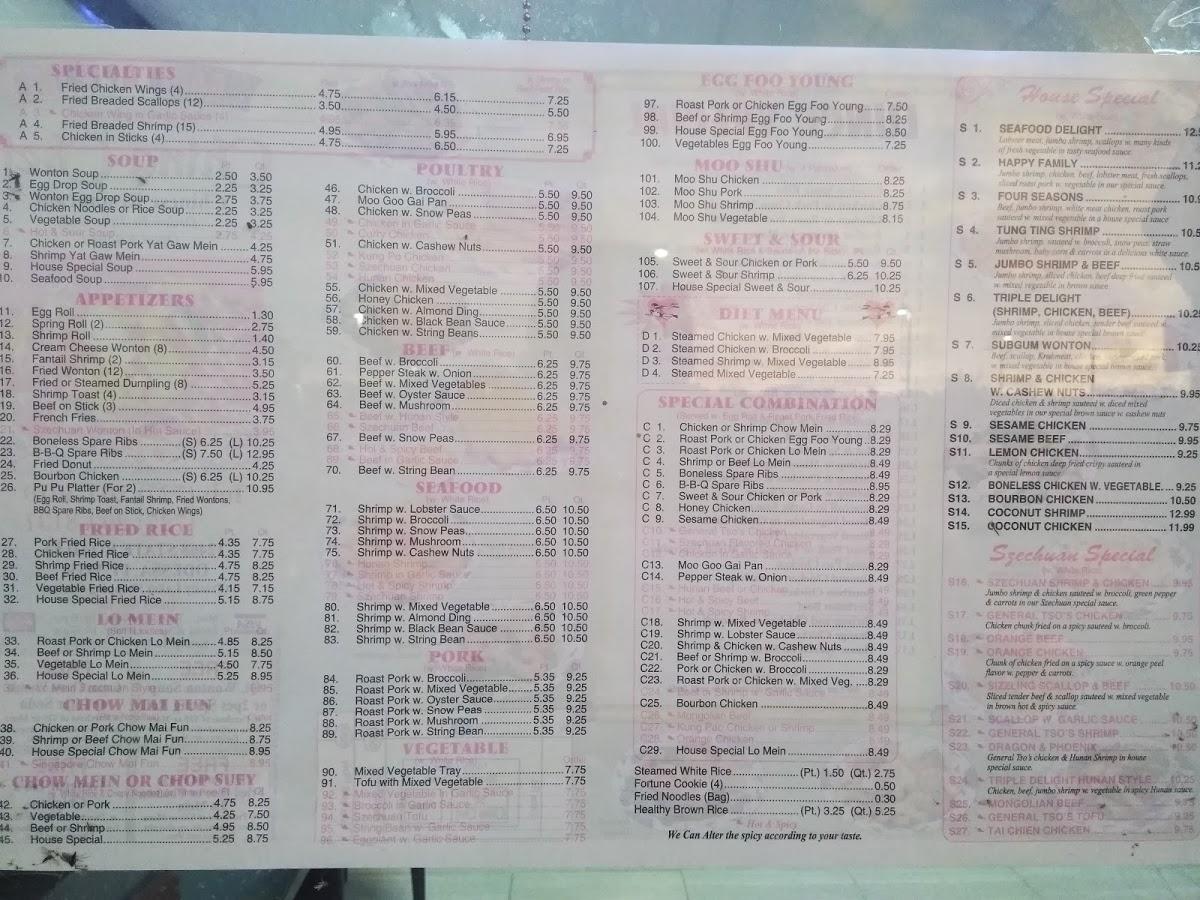 Menu at China Chef restaurant, Odessa