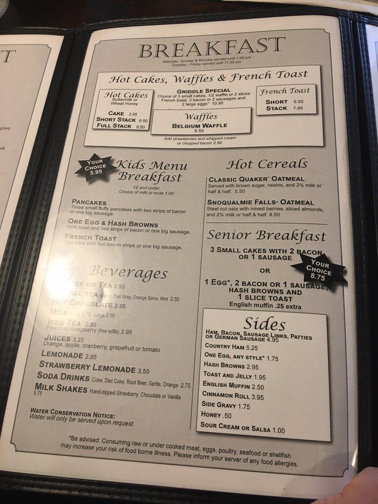 Menu at The Lee Restaurant & Lounge, Enumclaw