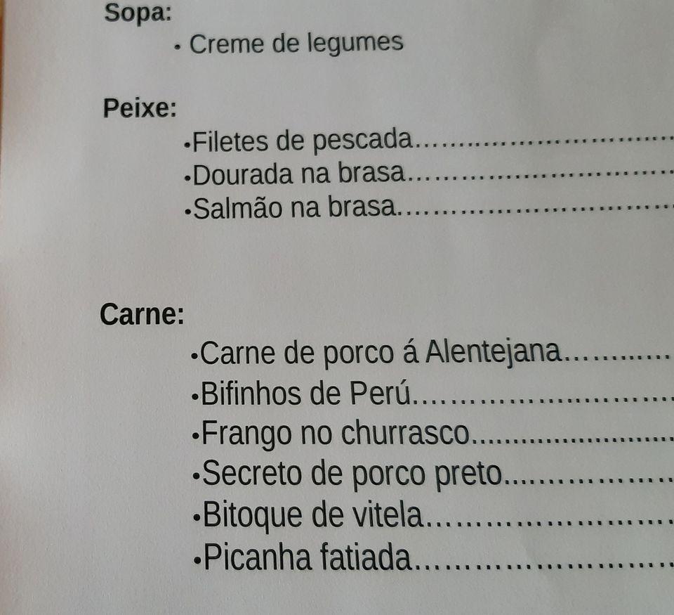 Menu Em Bom Garfo Restaurante Armamar