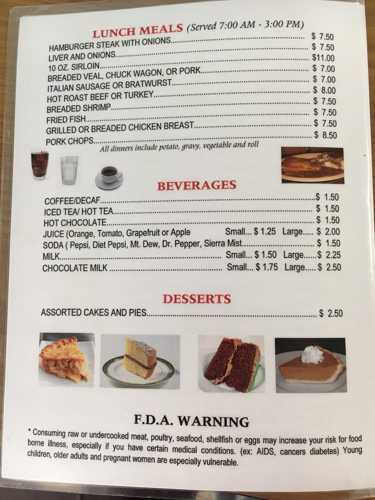Menu at Joe's Cafe, Lehigh Acres