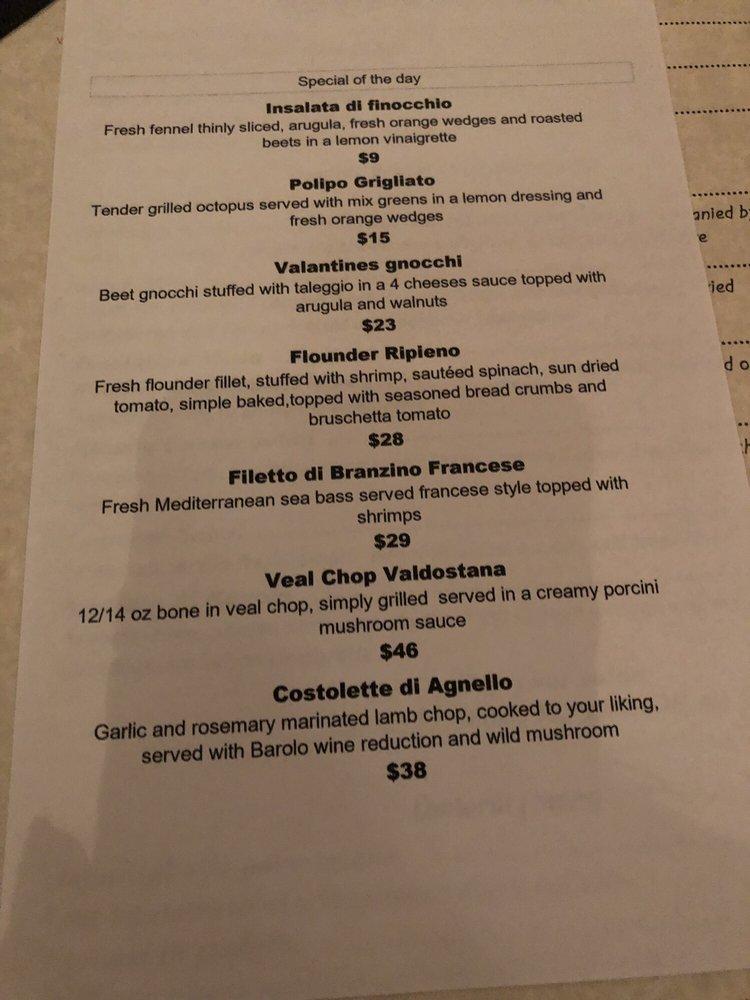Menu at La Perla di Pompano restaurant, Pompano Beach