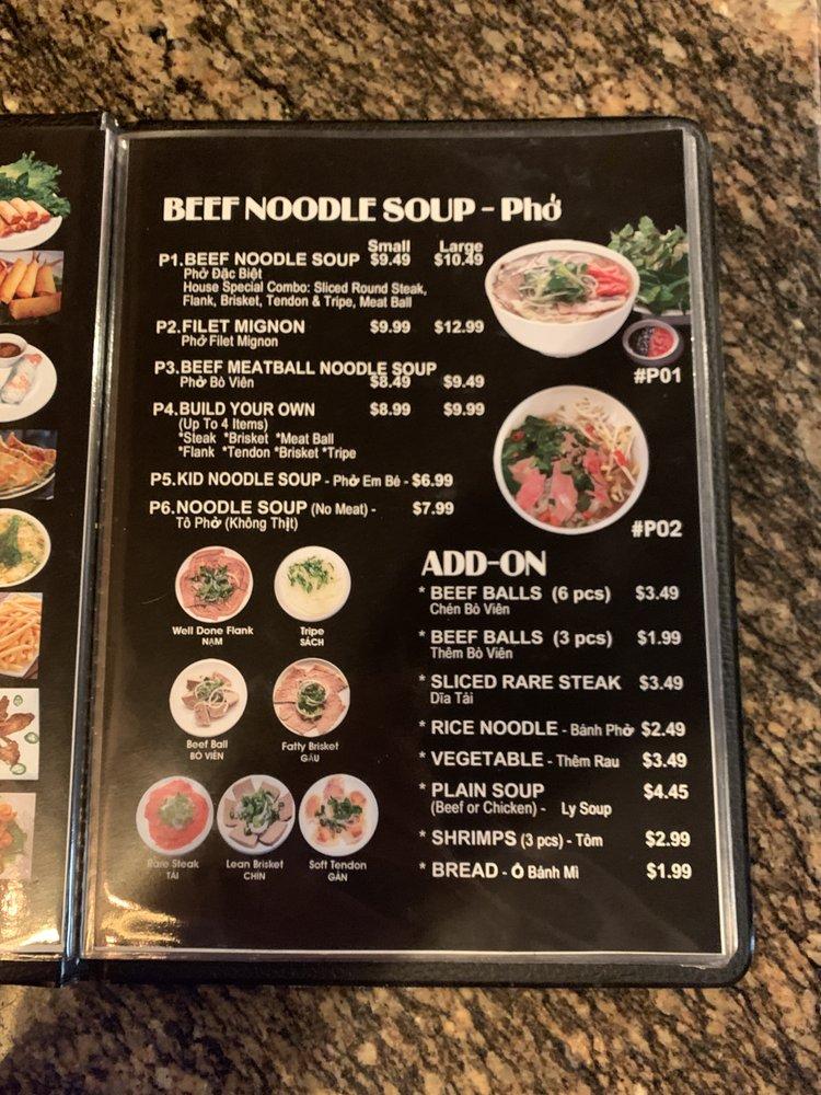 Menu at Pho King Noodles & Grill restaurant, Upland, N Campus Ave
