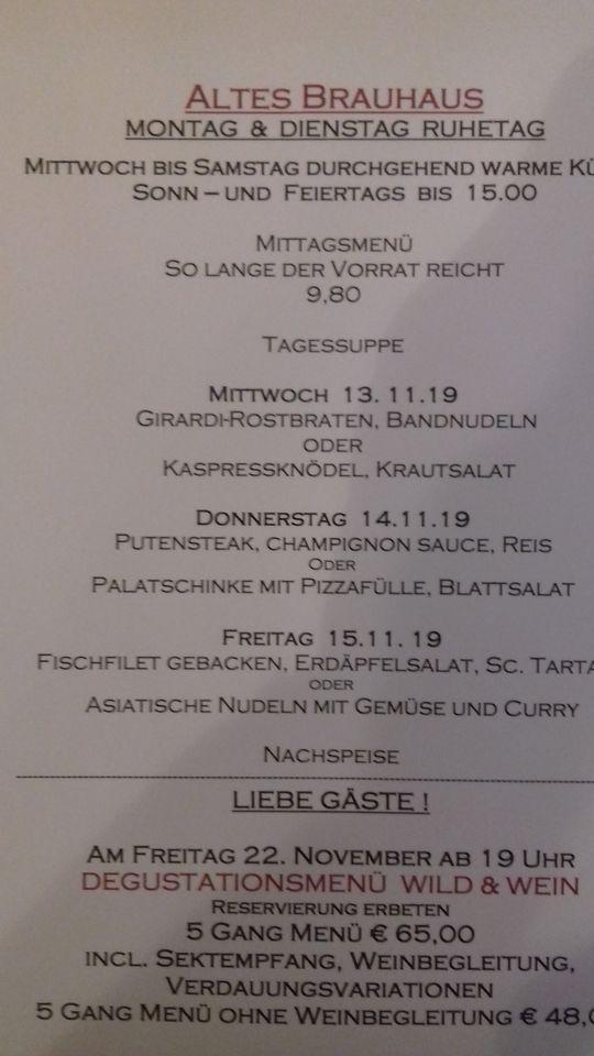 Speisekarte Von Altes Brauhaus V Lkermarkt