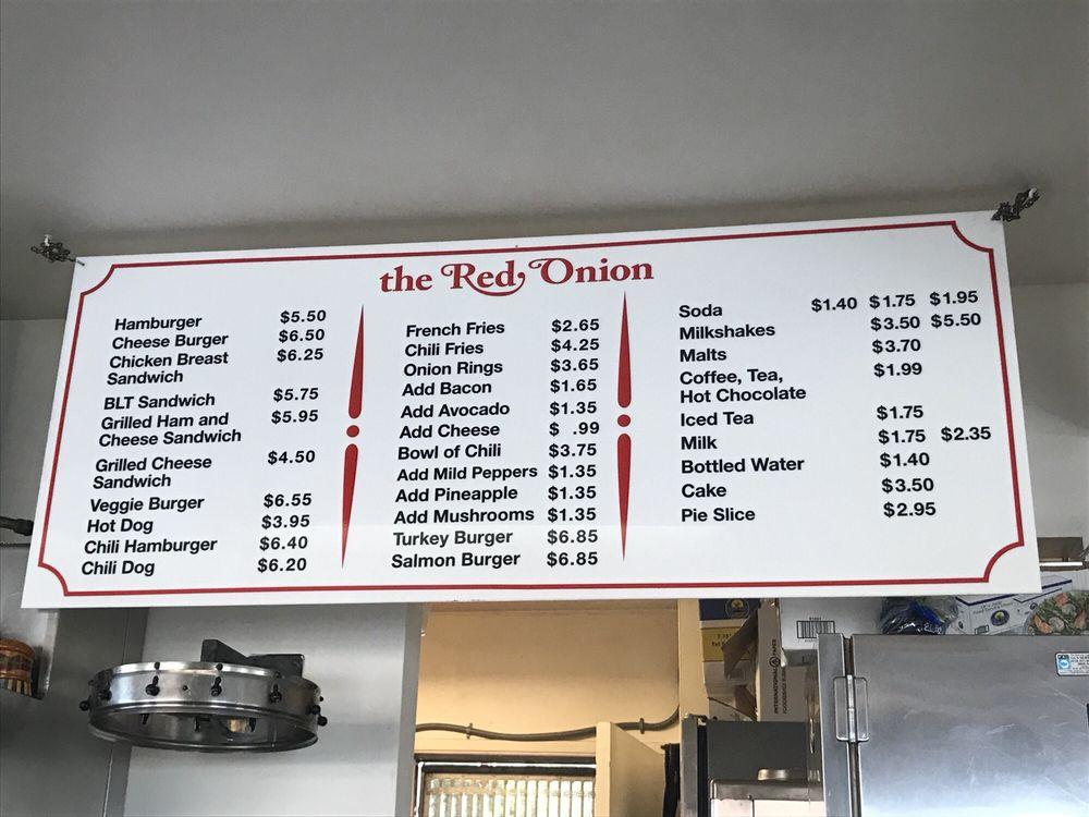 Carta del restaurante Red Onion, El Cerrito