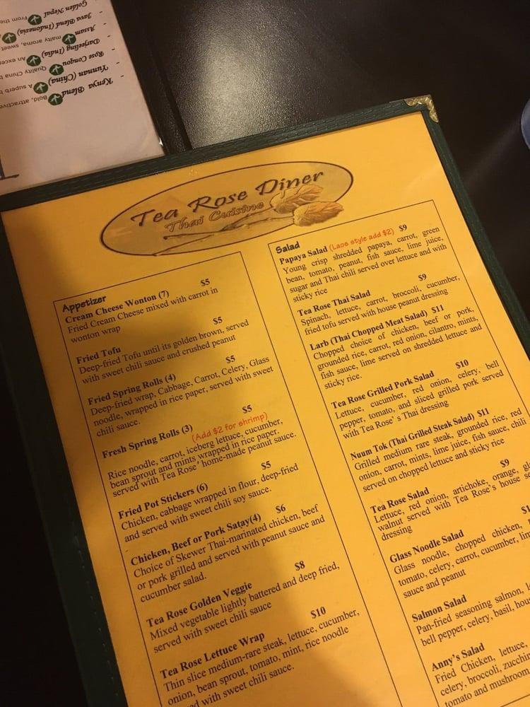 Carta del restaurante Tea Rose Diner, Murray