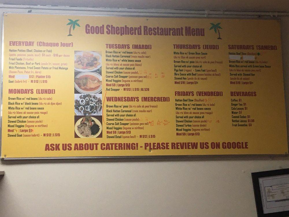 Menu at Good Shepherd Haitian Restaurant, Linden