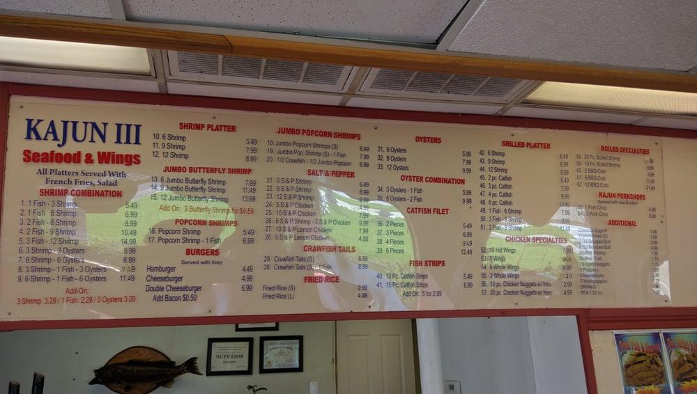 Menu at Kajun Seafood & Wings restaurant, Beaumont, 597 S 11th St