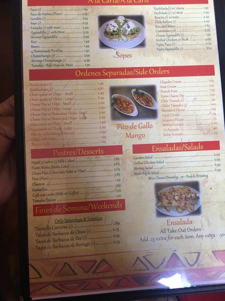 Menu at The Mango Peel restaurant, Elkin