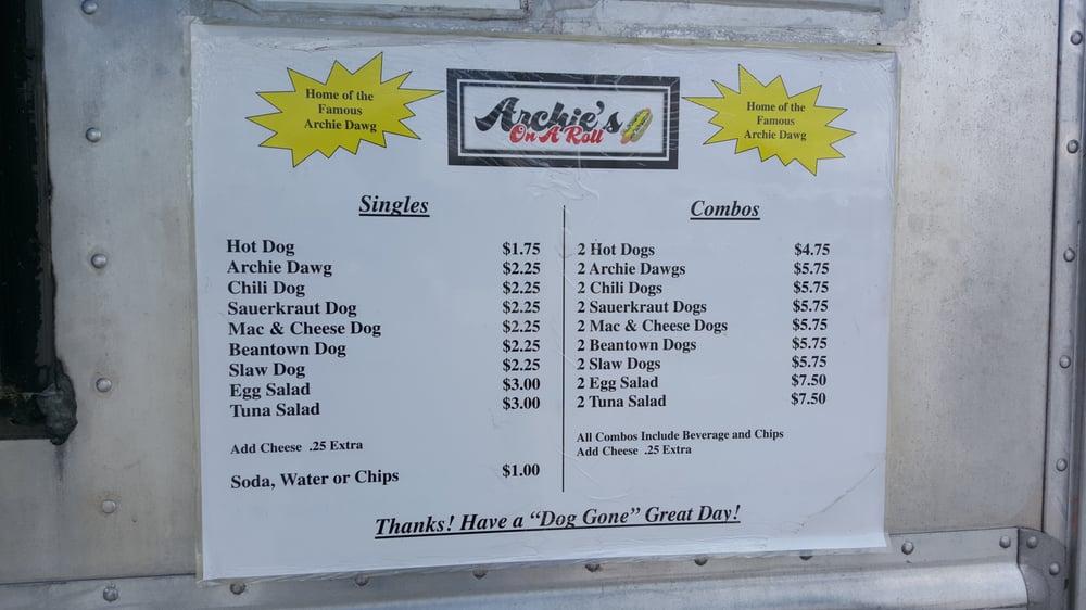 Menu at Archie's On a Roll restaurant, Marlborough, 420 Maple St