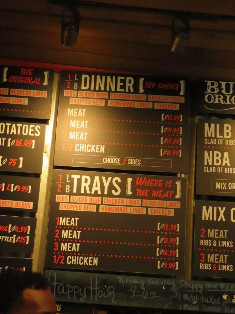 Carta de Burns Original BBQ, Houston, De Priest St