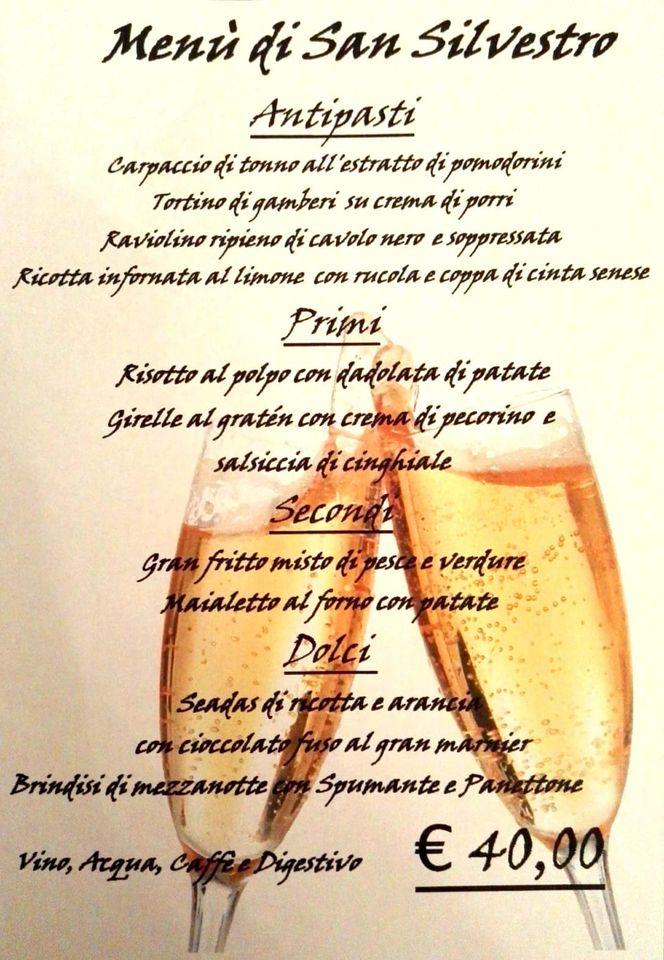 Menu at Dai Sardi restaurant, Cascina
