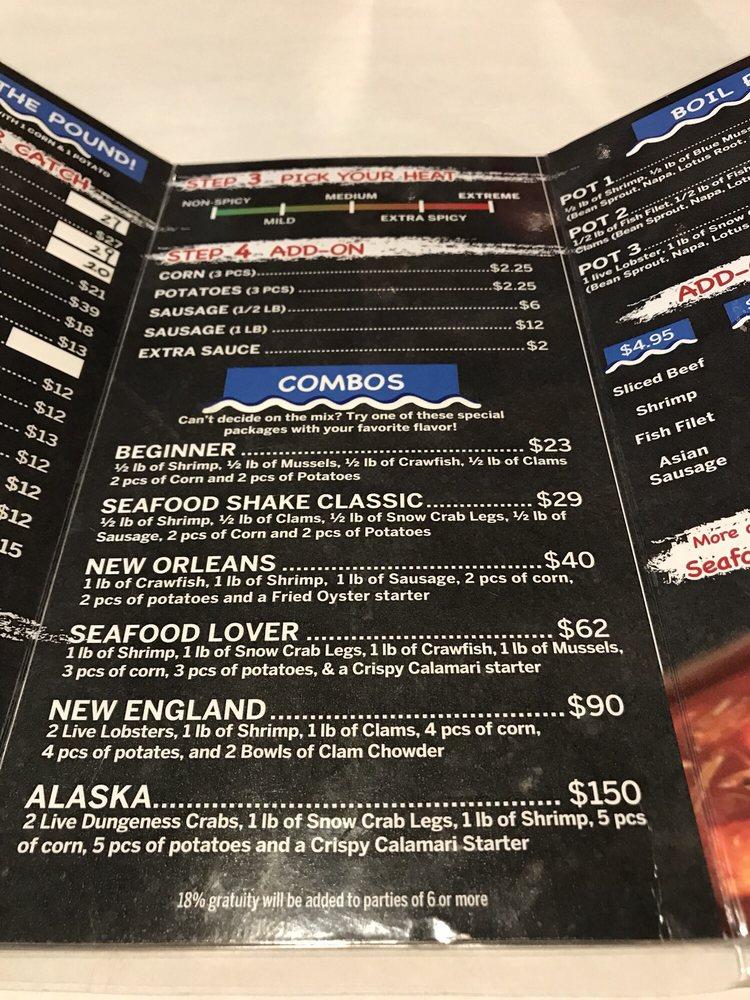 Menu at Seafood Shake pub & bar, Cleveland Heights