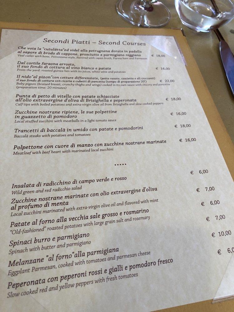 Menu Da All Osteria Bottega Ristorante Bologna