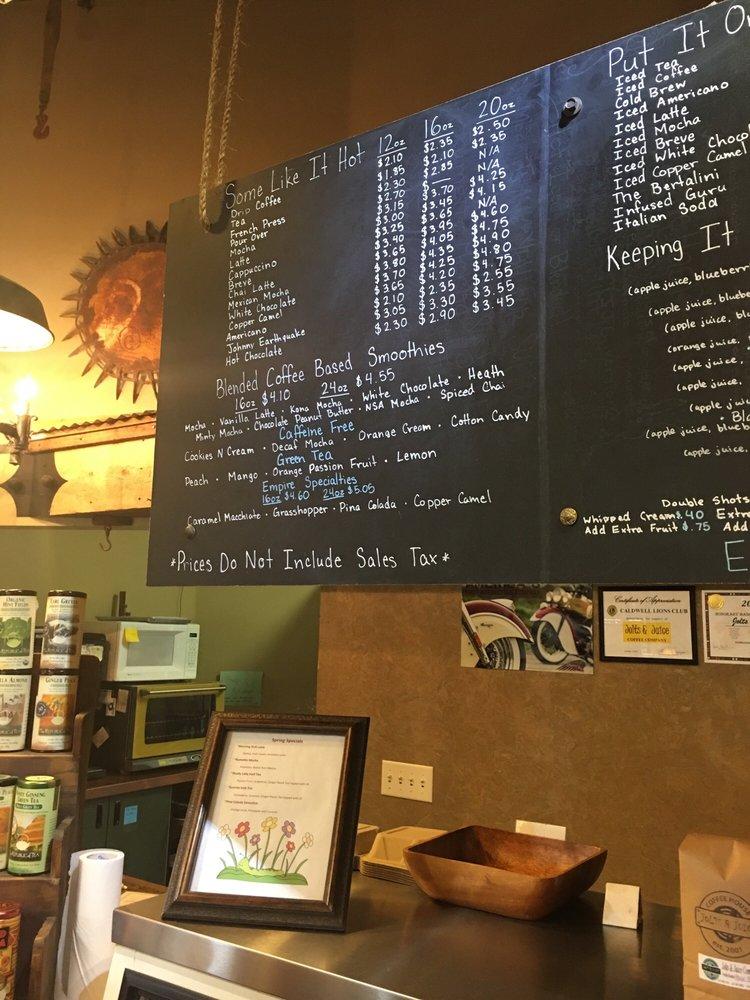 Menu at Jack Henry Coffee House, Caldwell