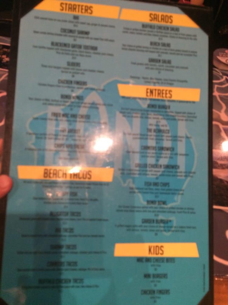 Menu at Bondi Beach Bar, Fort Collins