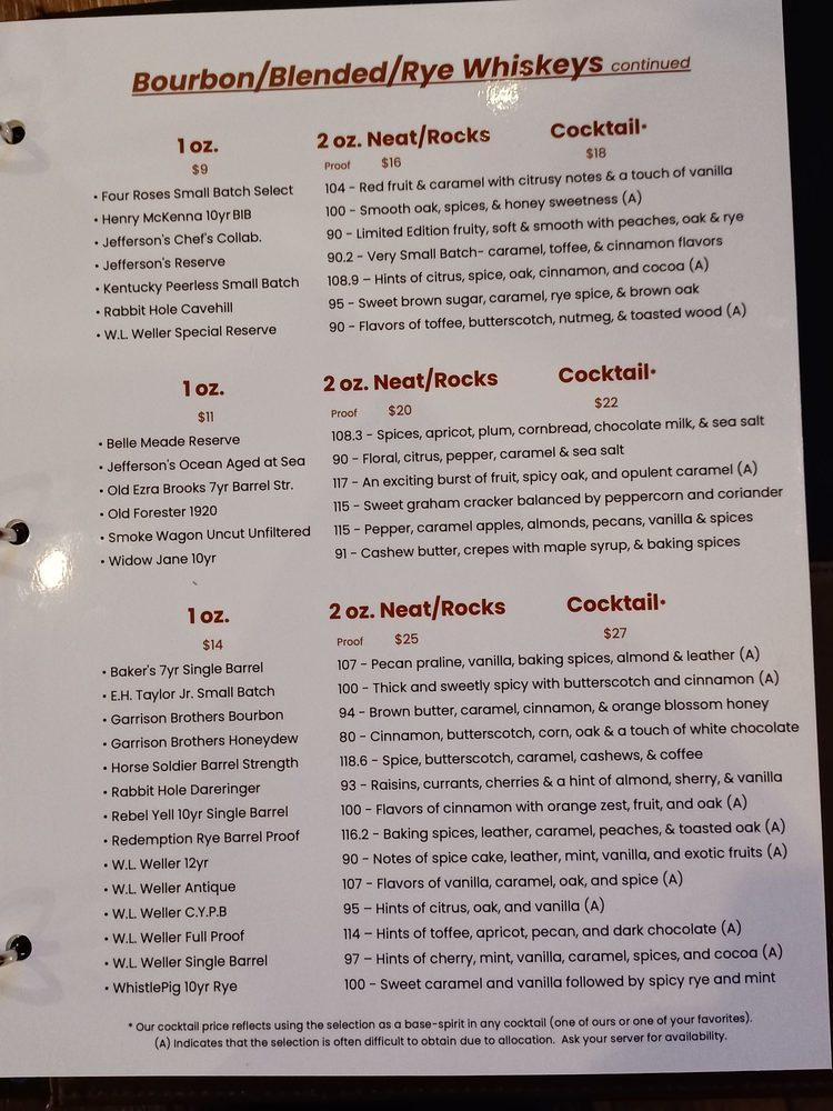 Menu at The Whiskey Barrel, Port Jefferson