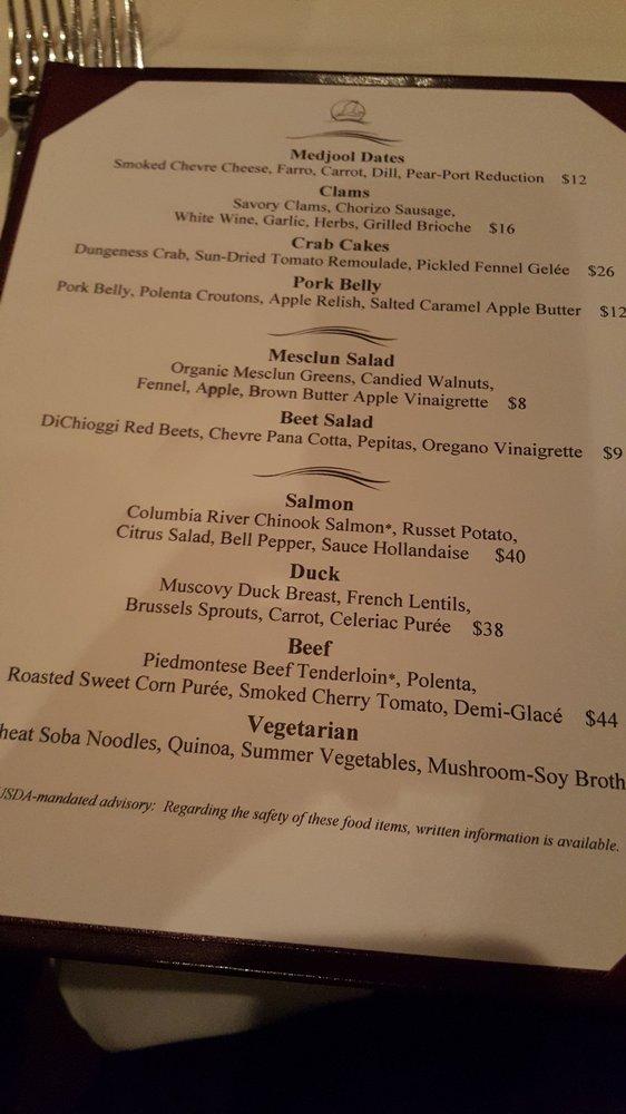 Menu at The Bay House at Salishan pub & bar, Lincoln Beach