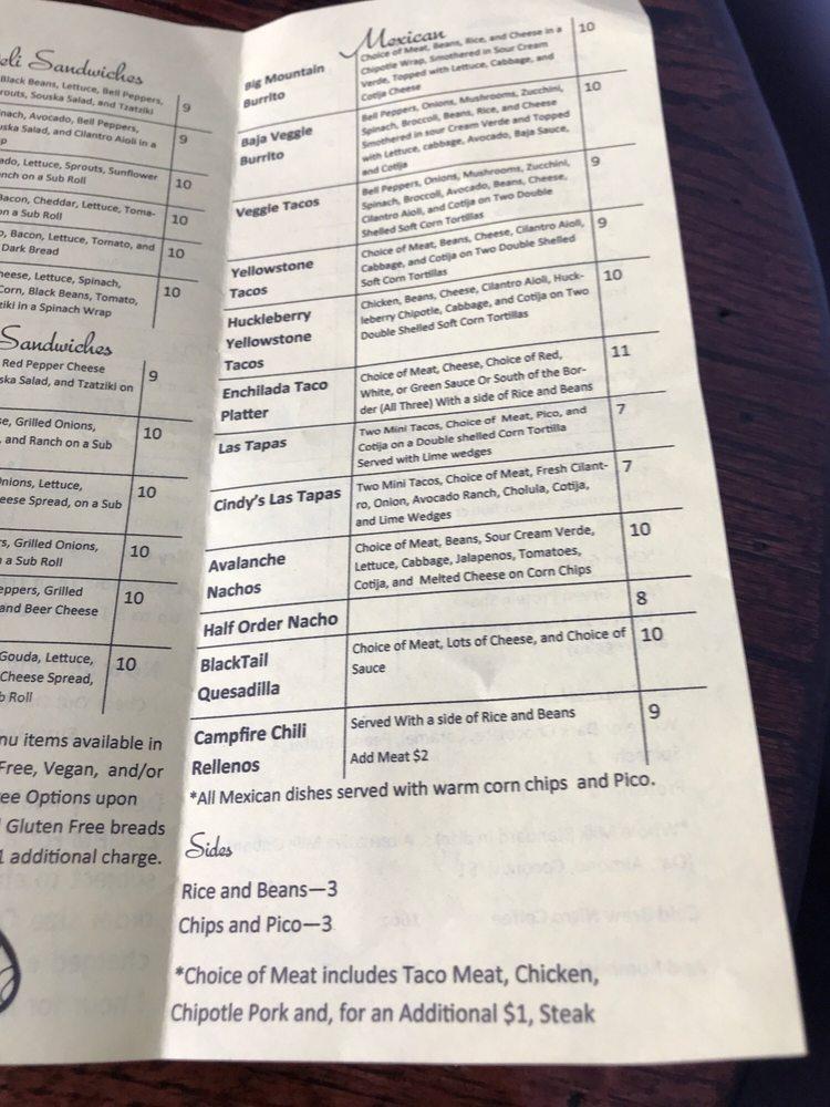 Menu at Food For the Soul cafe, Kalispell